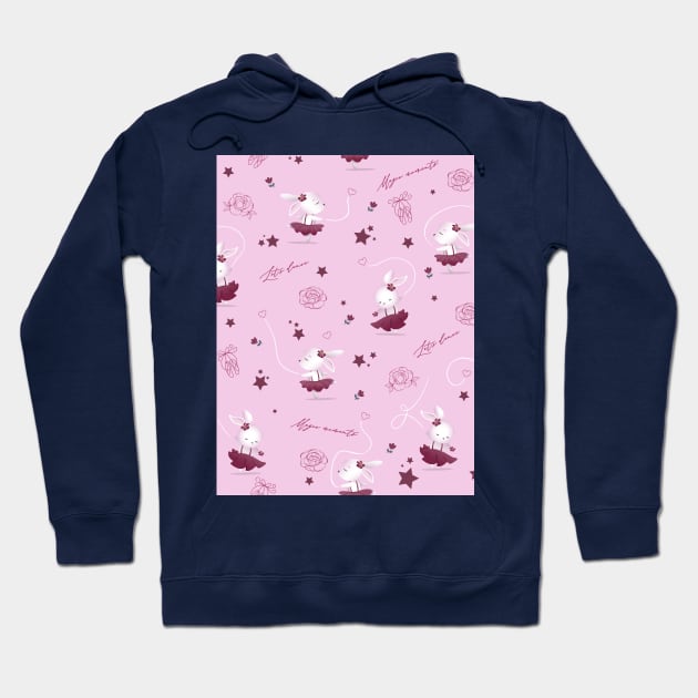 Magic moments with cute bunnies light pink Hoodie by Arch4Design